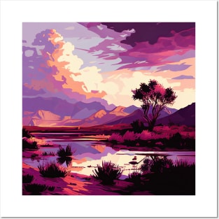 Pink and Purple River Clouds Posters and Art